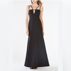 BCBGMax Azria Women's Leola Long Double Dress, Black🖤